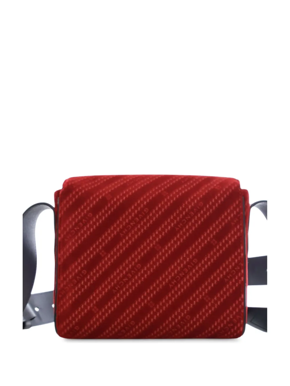 Pre-owned Givenchy 2000-2025 Mini Velvet Diagonal Eden Flap Shoulder Bag In Red