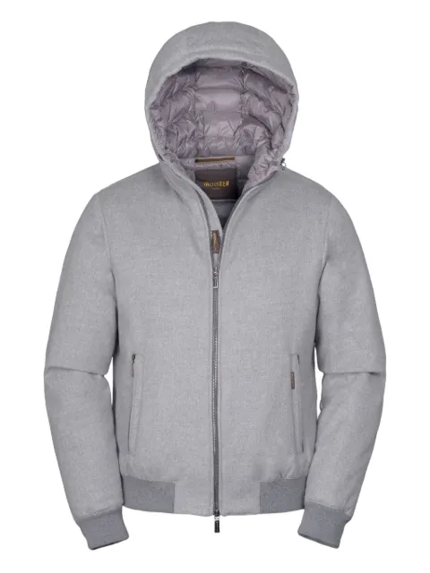 Moorer hooded zip-up jacket