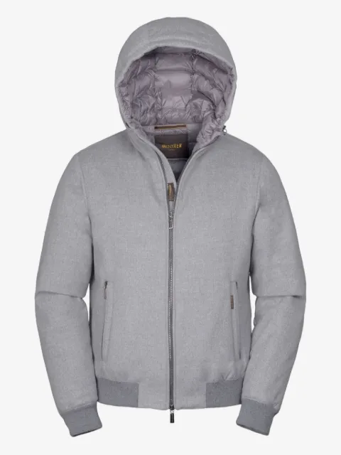 Moorer hooded zip-up jacket
