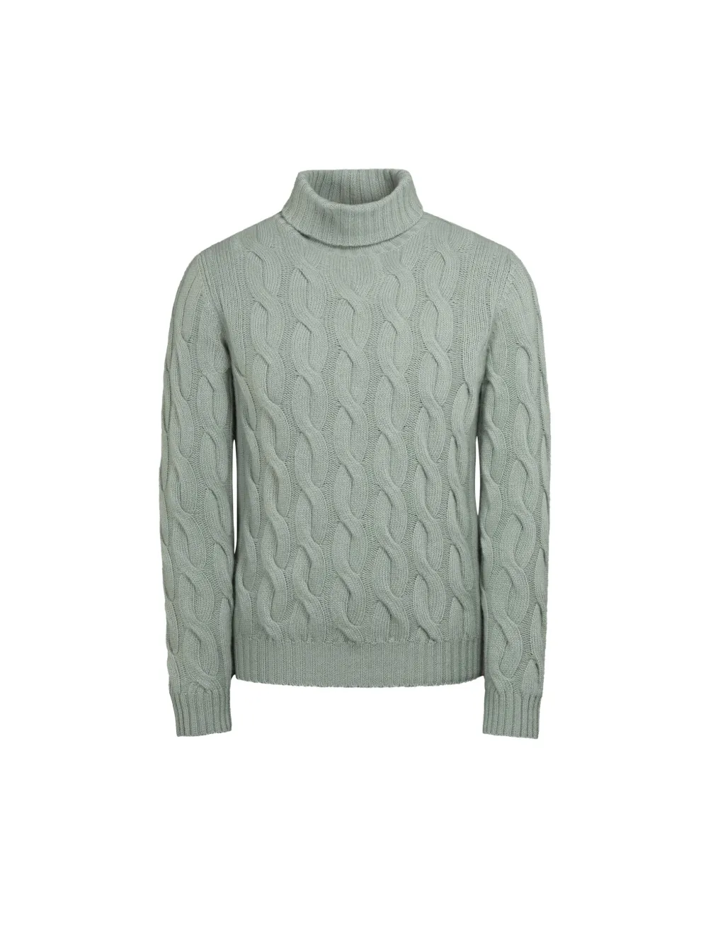 Moorer cable-knit roll-neck sweater - Groen