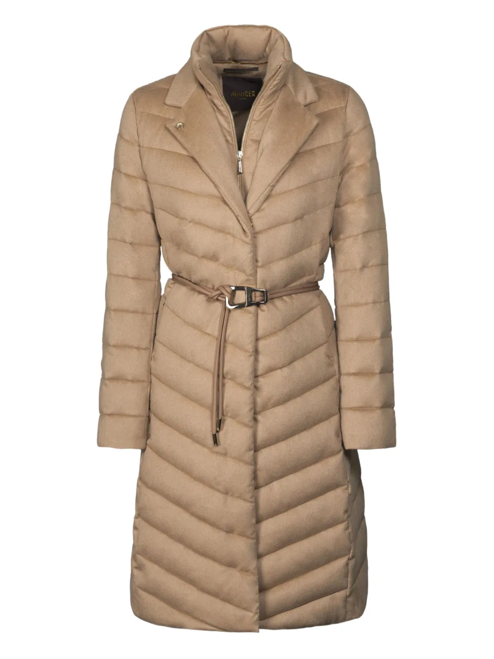 Moorer belted padded coat | Neutrals | Image 1