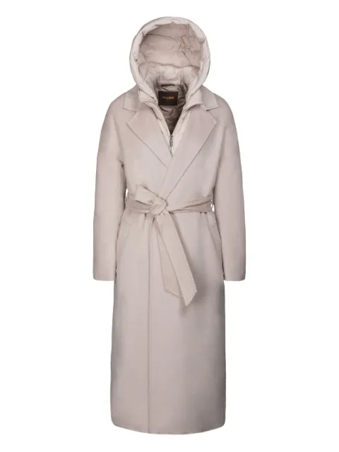 Moorer Olivie hooded belted coat