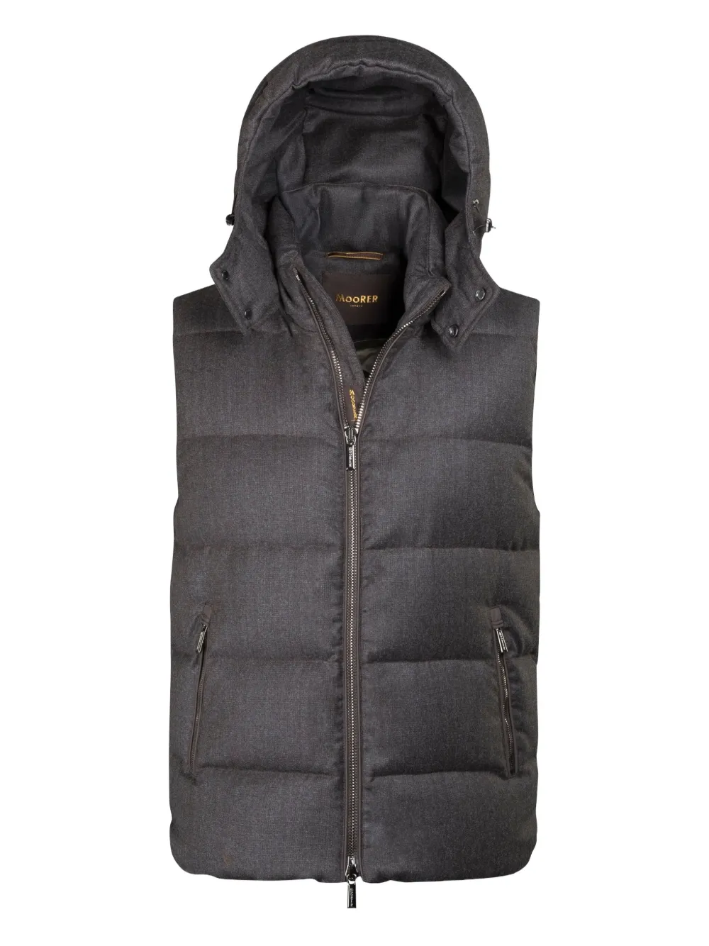 Moorer FIRE-FF hooded zip jacket | Brown | Image 1
