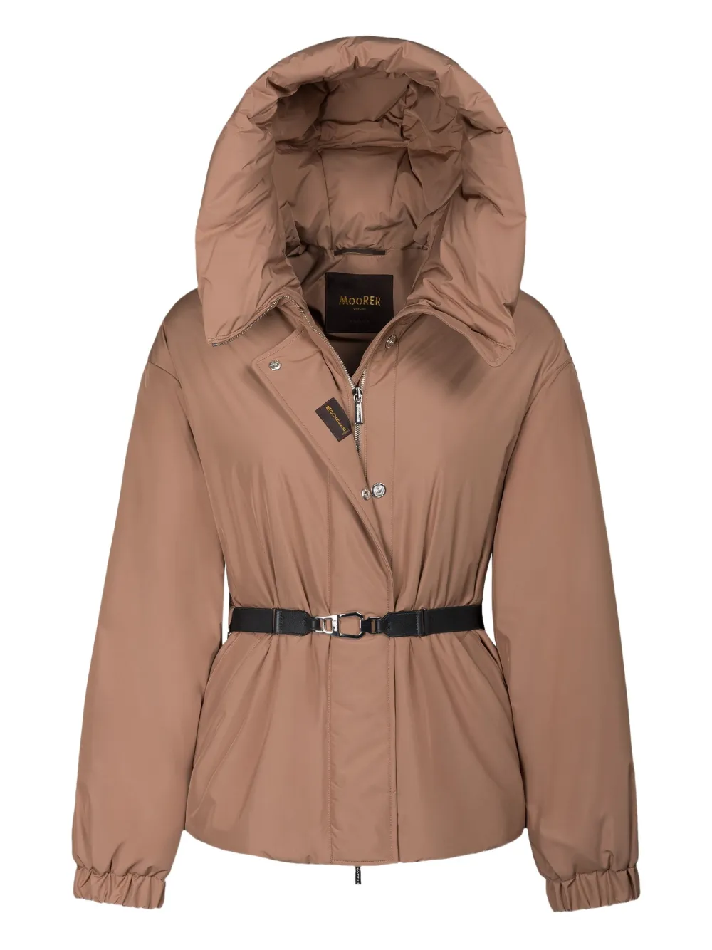 Moorer hooded belted jacket | Neutrals | Image 1