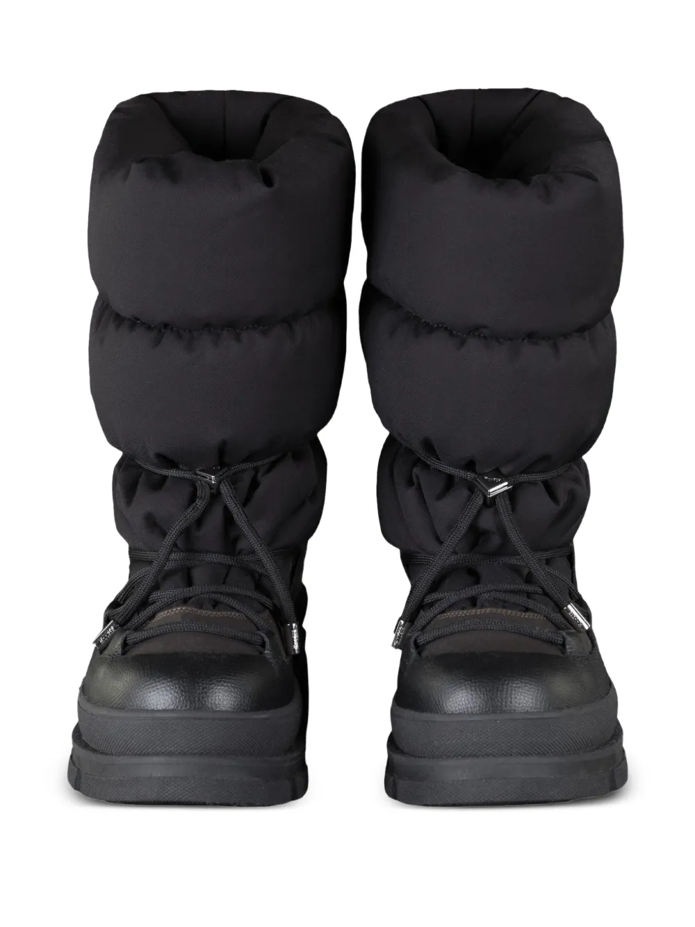 Moorer Arly-PU3 gewatteerde veterlaarzen Zwart