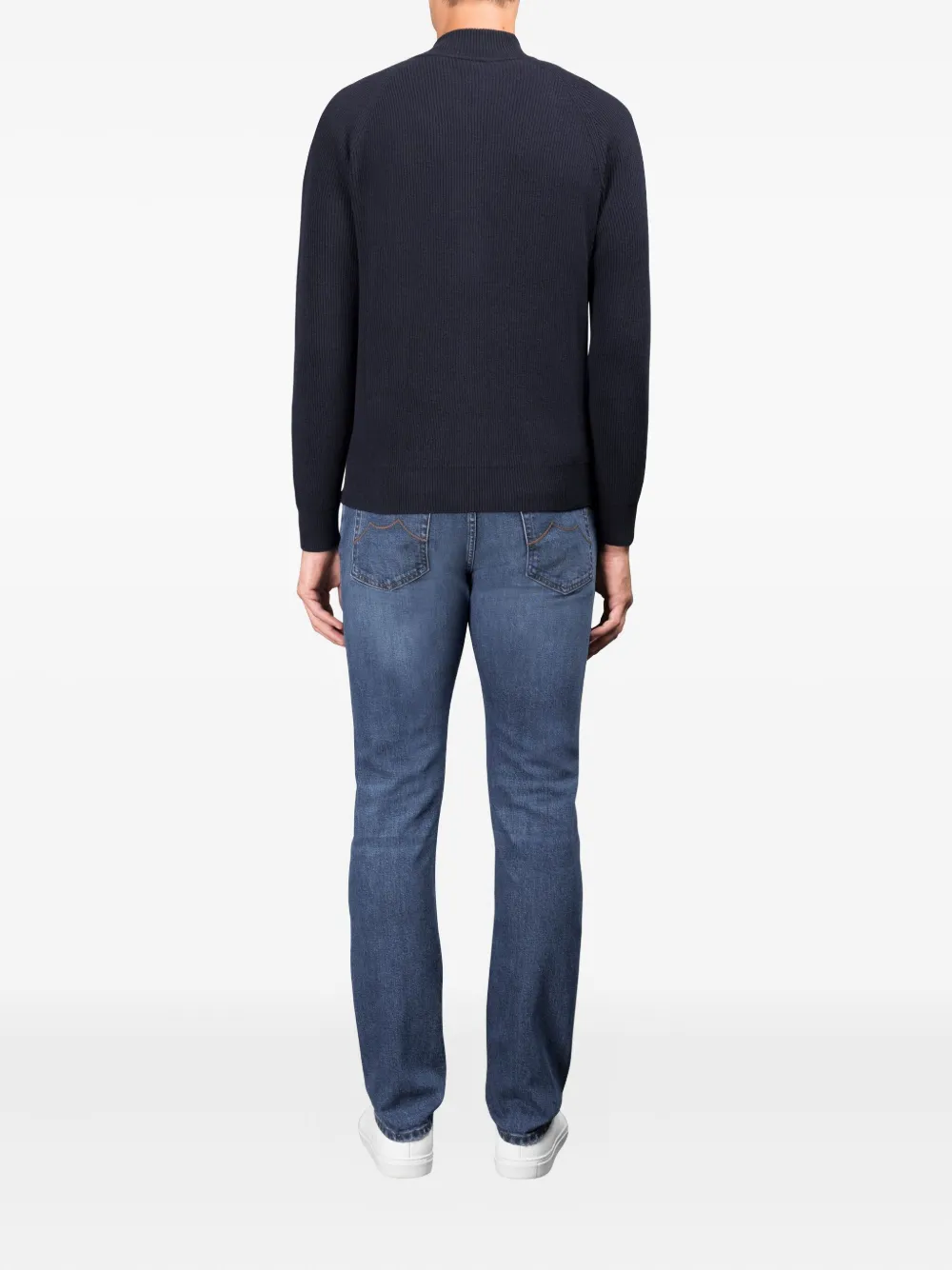 Moorer Dean-WS3 geribbeld vest Blauw