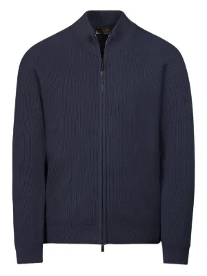 Maison Margiela Ribbed zip-up Cardigan | Blue | FARFETCH