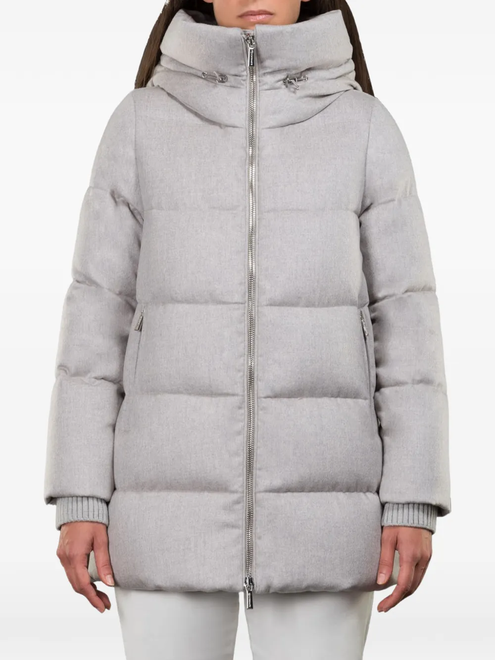 Moorer Carinzia Hooded Padded Coat In Gray