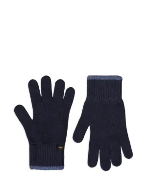 Brunello Cucinelli Perforated Cashmere Gloves | Blue | FARFETCH