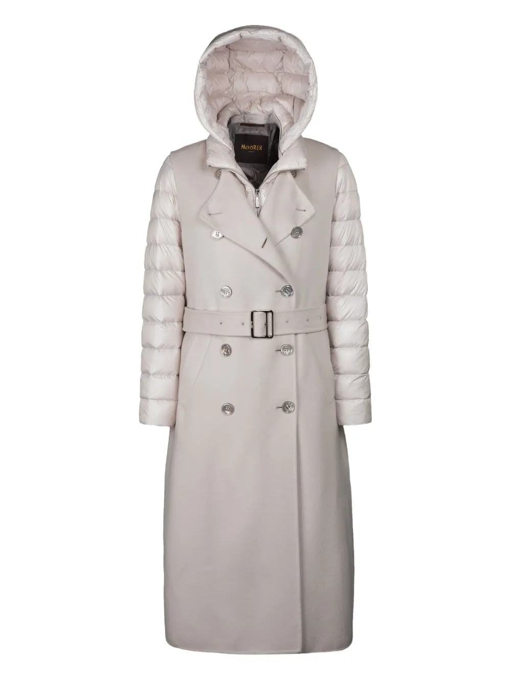 Moorer Harna Hooded Trench Coat In Black