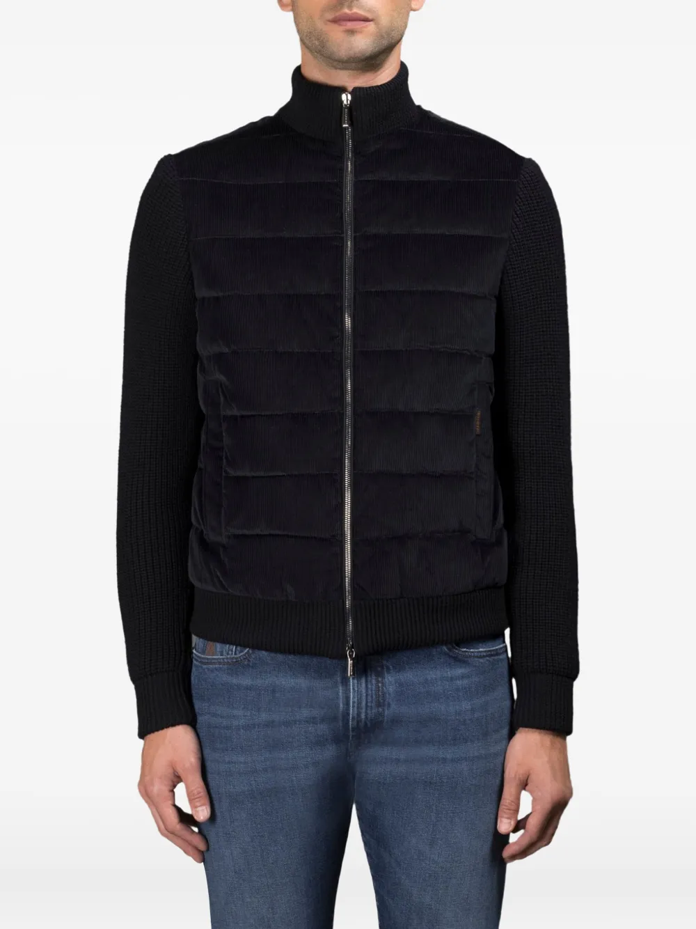 Moorer corduroy quilted jacket | Black | Image 1