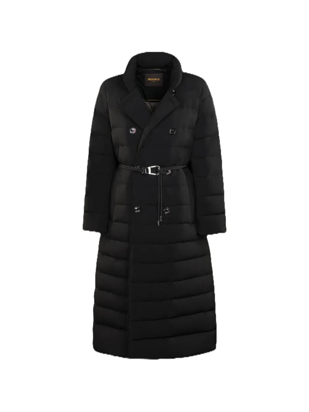 Moorer Raely double-breasted belted coat - Nero