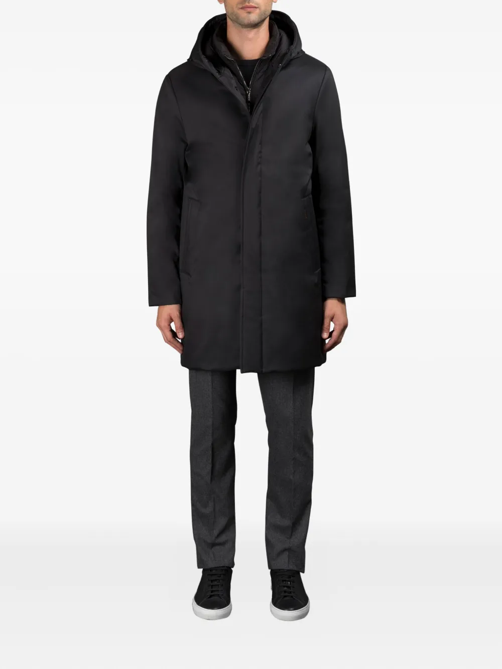 Moorer Vannes-ADS hooded zip jacket - Zwart