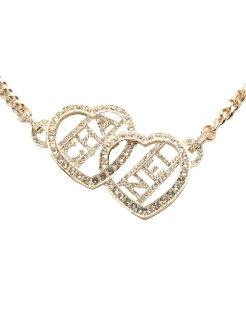 CHANEL Pre-Owned collar bañado en oro con logo de corazón 2023