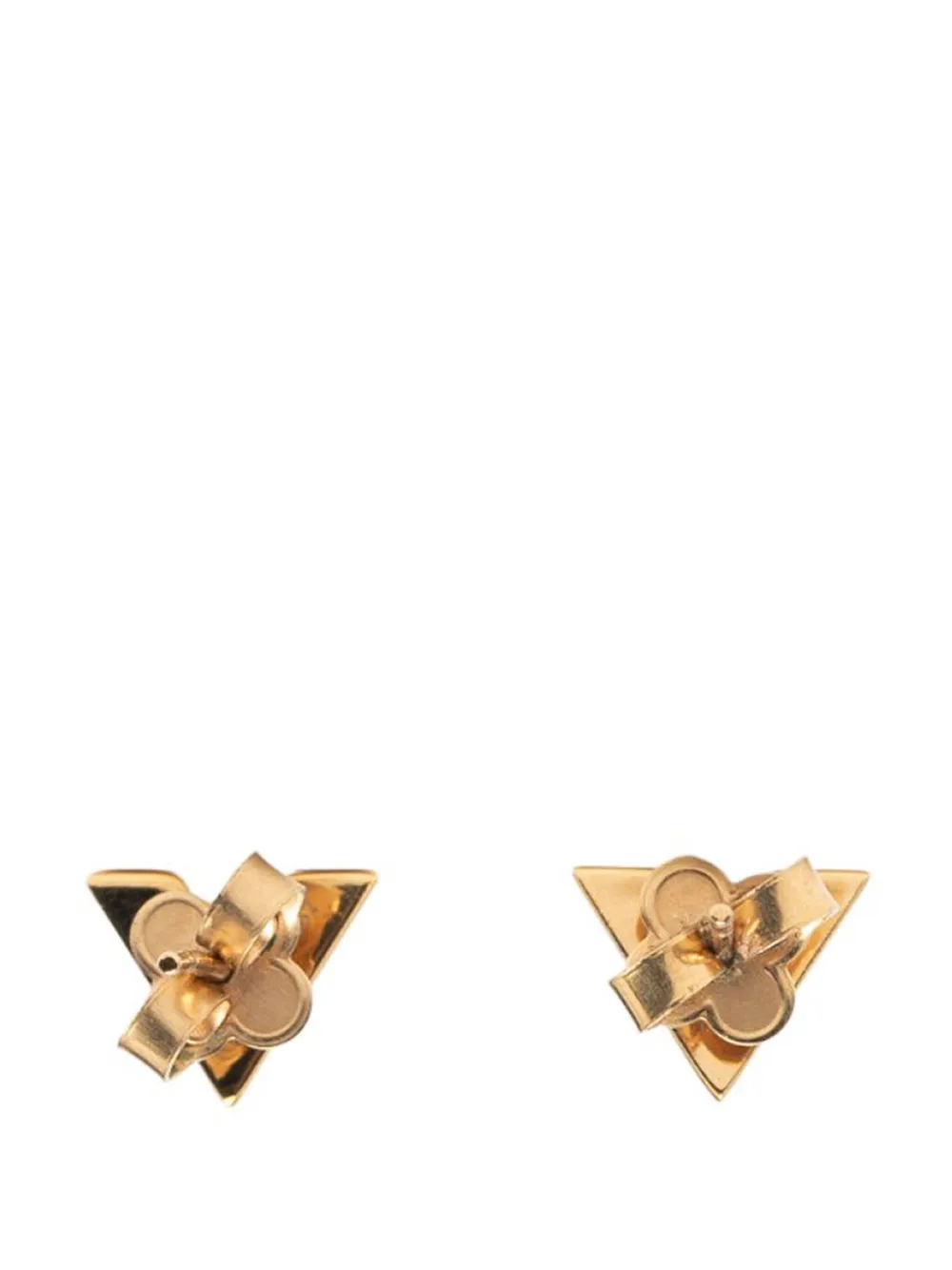 Pre-owned Louis Vuitton 2021-2025 Gold Plated Essential V Stud Earrings Costume Earrings
