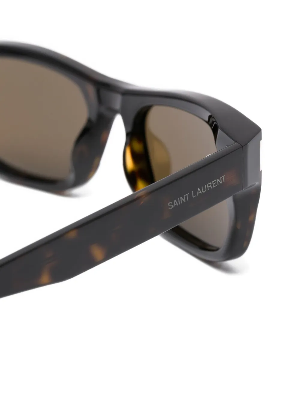 Saint Laurent Eyewear Zonnebril met rechthoekig montuur Bruin