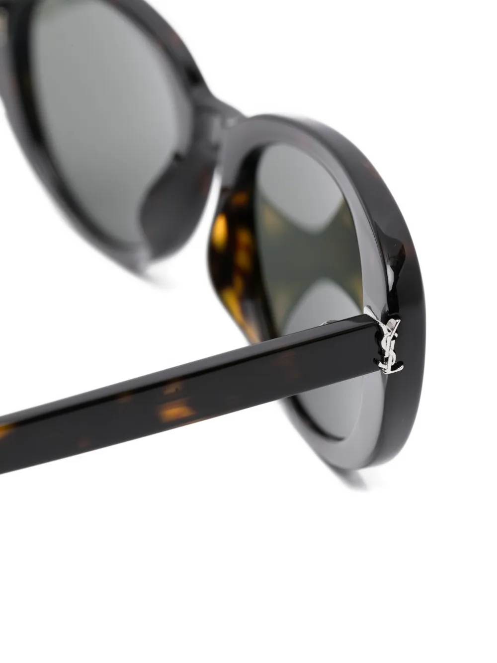 Saint Laurent Eyewear Zonnebril met ovalen montuur Bruin