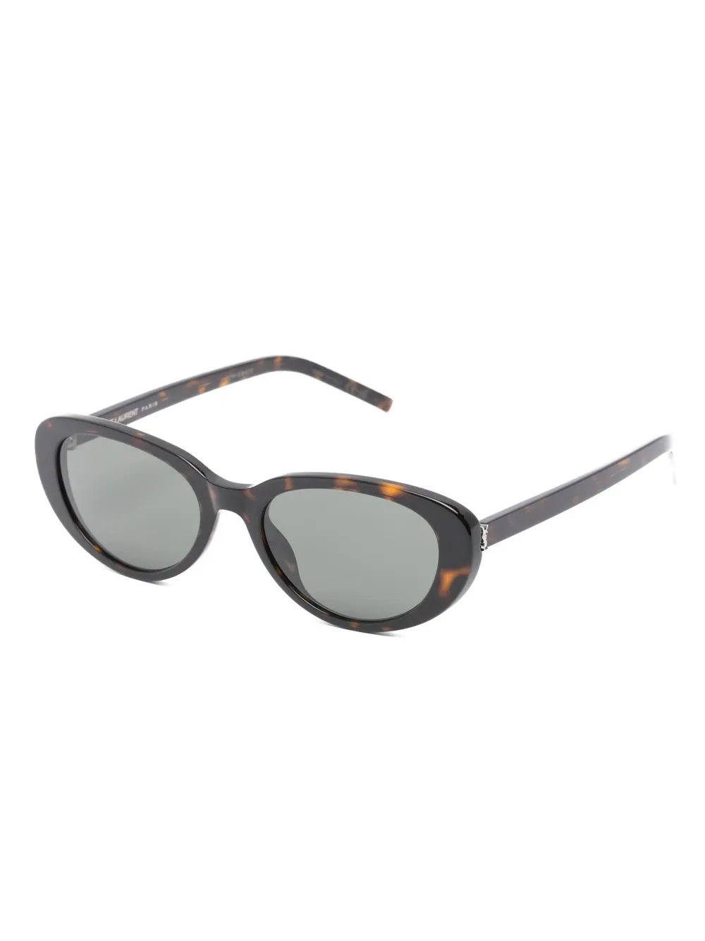Saint Laurent Eyewear Zonnebril met ovalen montuur - Bruin