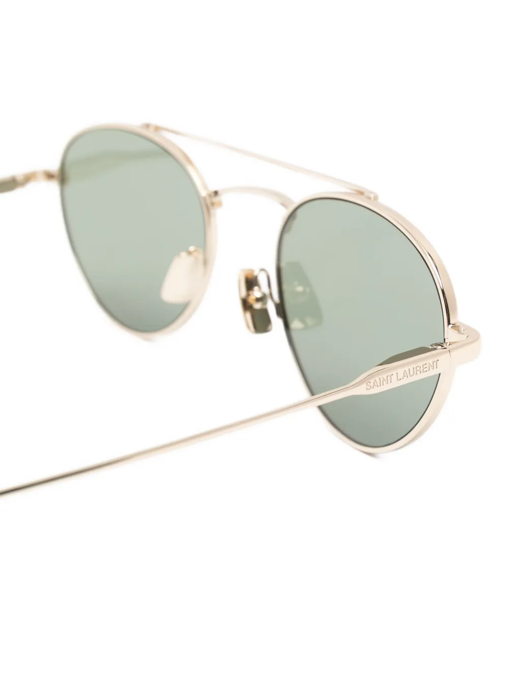 Saint Laurent Eyewear Zonnebril met rond montuur Goud