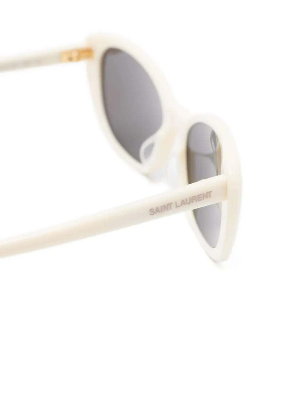 Saint Laurent Eyewear Zonnebril met ovalen montuur Wit