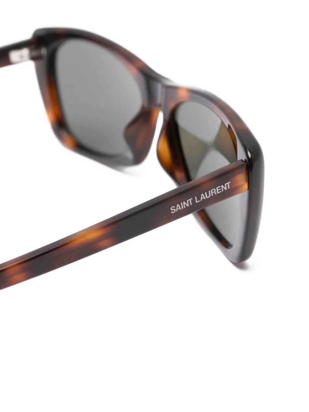 Saint Laurent Eyewear Zonnebril met rechthoekig montuur Bruin