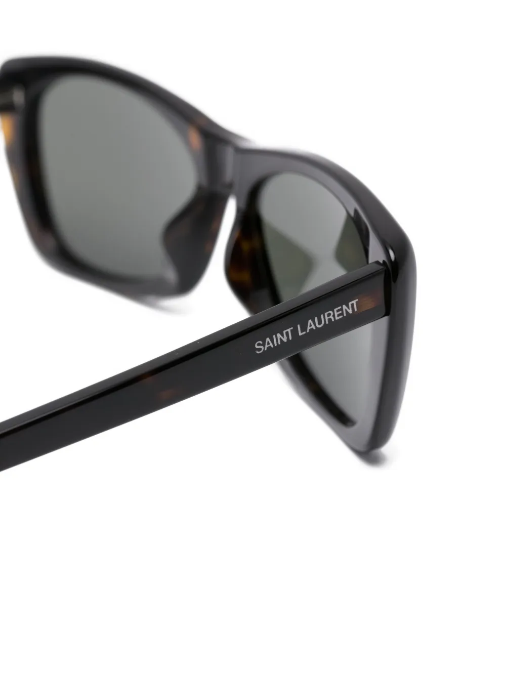 Saint Laurent Eyewear Zonnebril met rechthoekig montuur Bruin