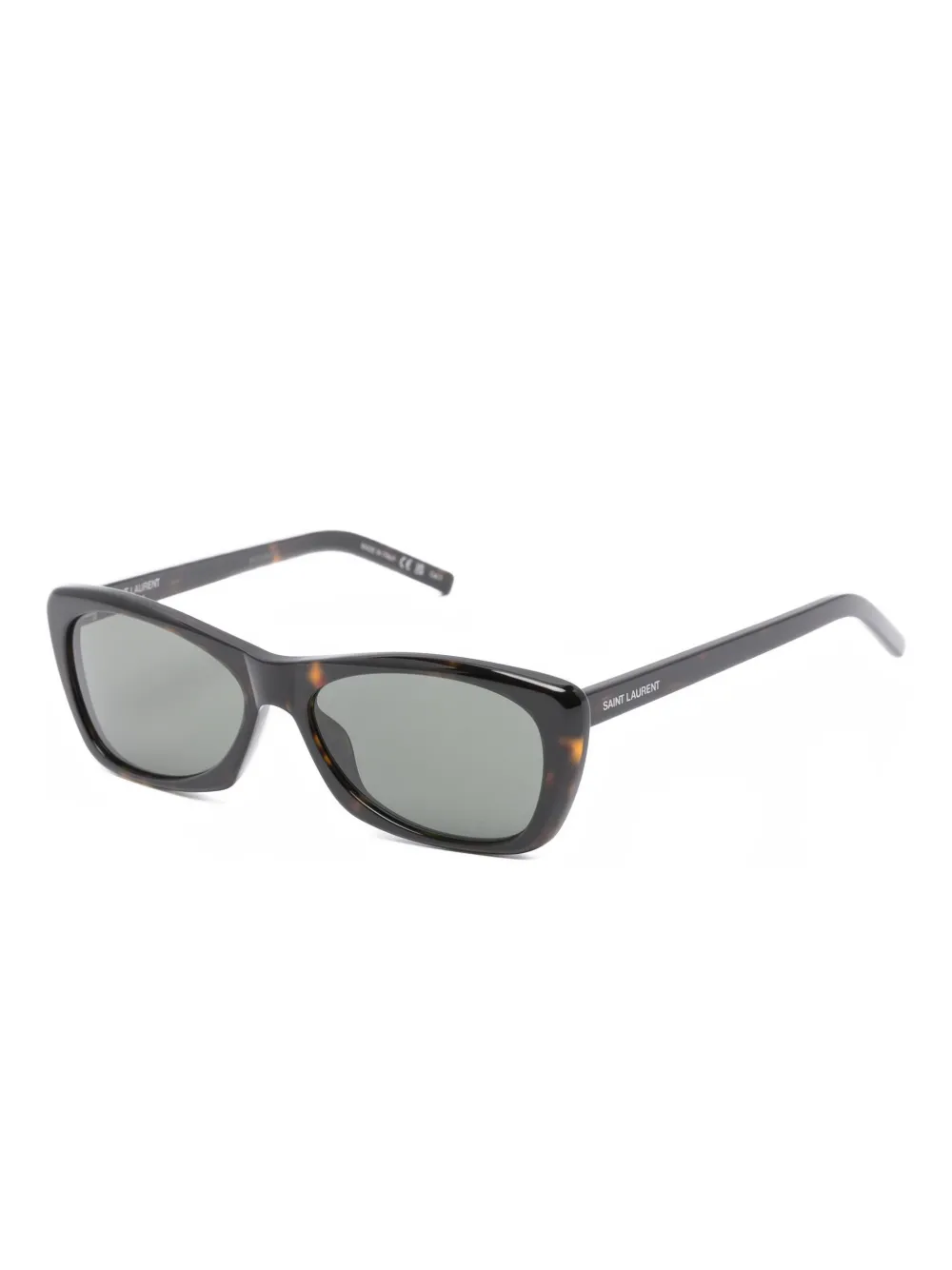 Saint Laurent Eyewear Zonnebril met rechthoekig montuur - Bruin