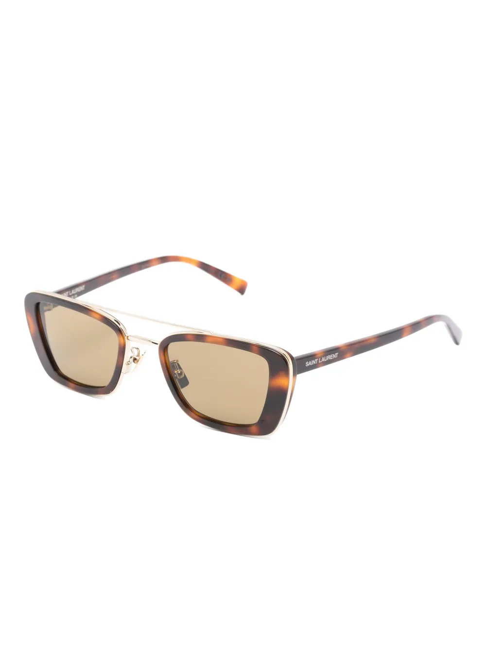 Saint Laurent Eyewear Zonnebril met vierkant montuur - Bruin