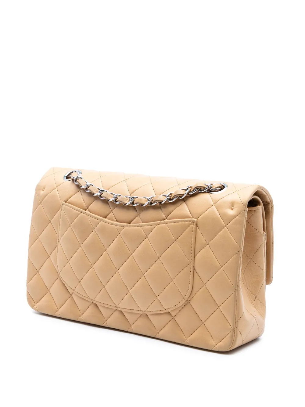 Pre-owned Chanel 2006-2008 Medium Classic Lambskin Double Flap Shoulder Bag In Brown