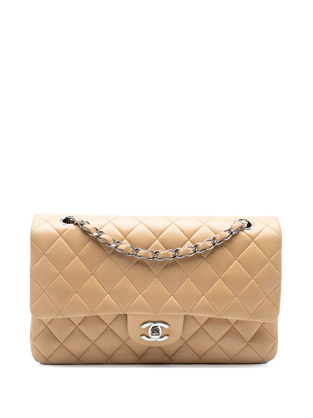 CHANEL Pre-Owned 2006-2008 ミディアム クラシック ラムスキン ダブルフラップ ショルダーバッグ - ブラウン CHANEL Pre-Owned 2006-2008 ミディアム クラシック ラムスキン ダブルフラップ ショルダーバッグ - ブラウン
