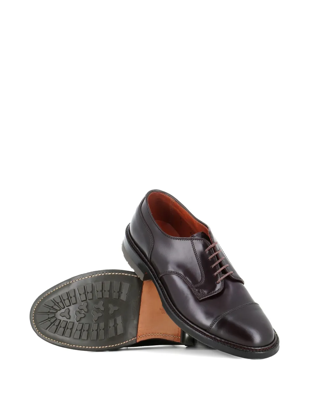 Alden Derby schoenen met bewerkte neus Bruin