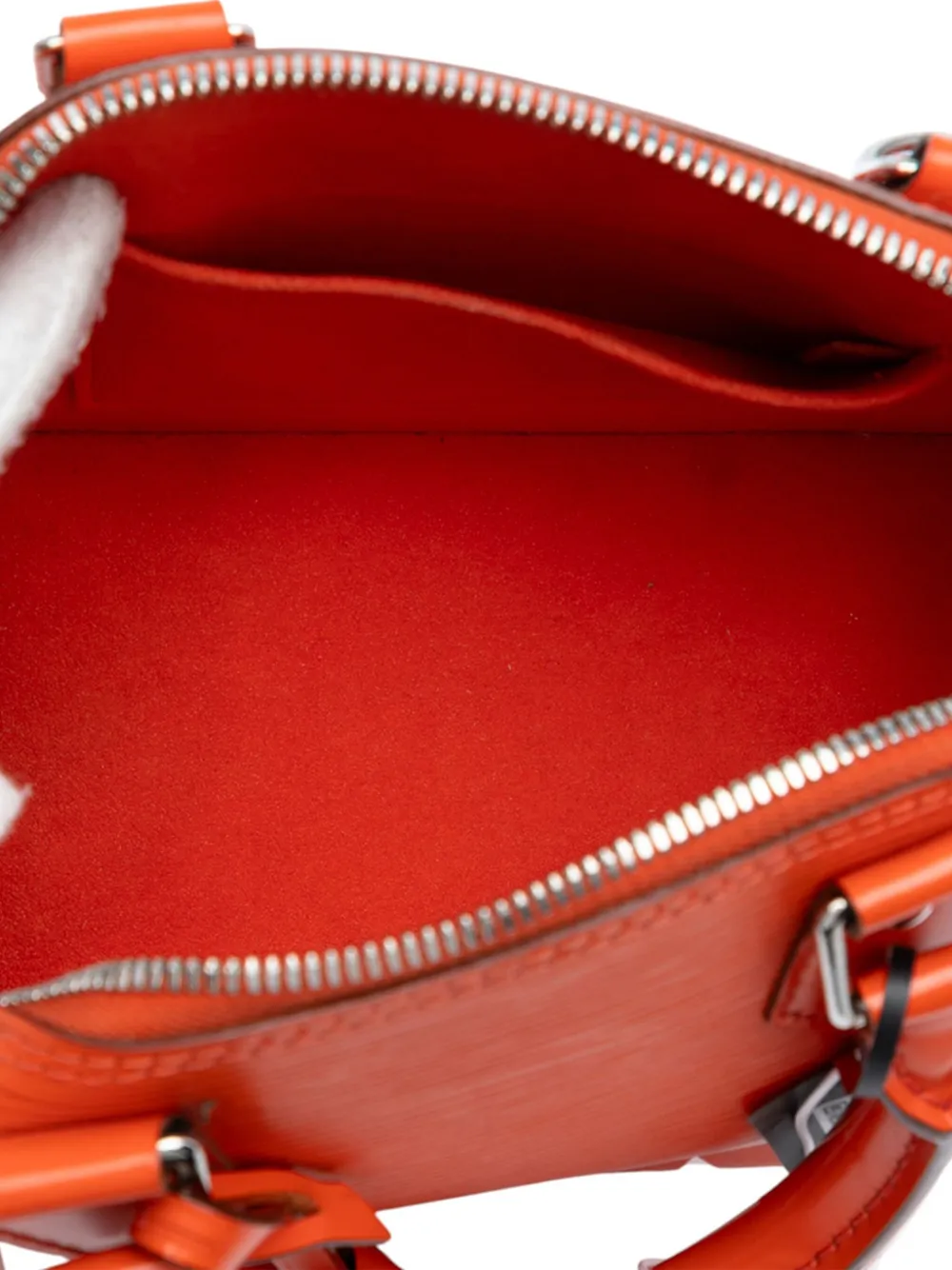 Pre-owned Louis Vuitton 2012 Epi Alma Bb Satchel In Orange