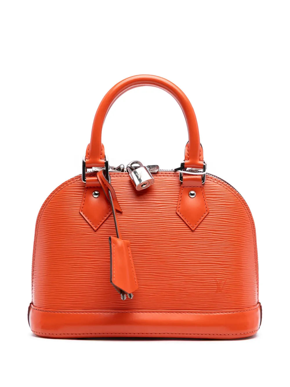 Pre-owned Louis Vuitton 2012 Epi Alma Bb Satchel In Orange