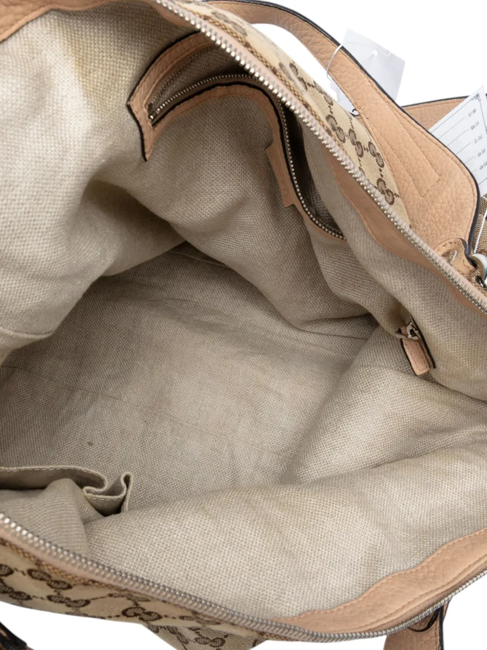 Pre-owned Gucci 2016-2025 Large Gg Canvas Icon Bit Satchel In Brown