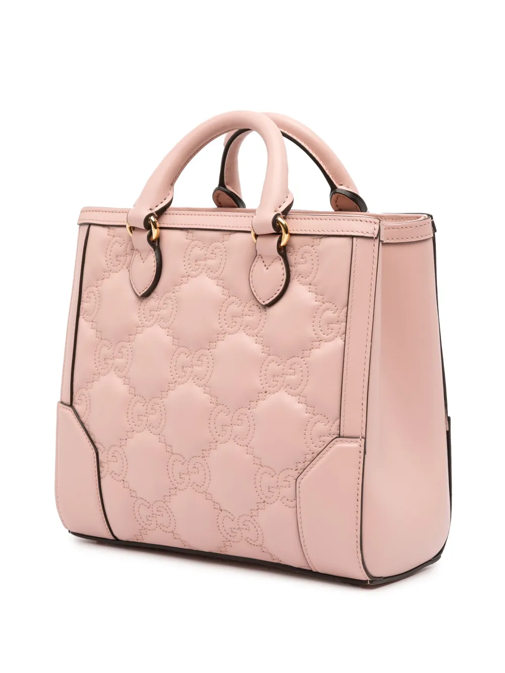 Pre-owned Gucci 2016-2025 Mini Gg Matelasse Leather Top Handle Bag Satchel In Pink
