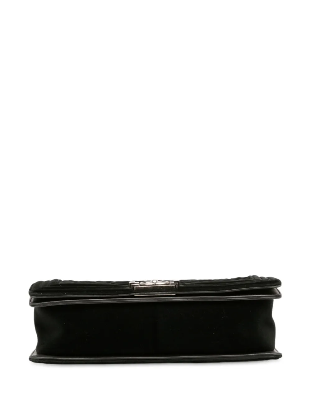 Pre-owned Chanel 2014 Medium Quilted Velvet Wild Stitch Boy Flap Crossbody Bag In Black
