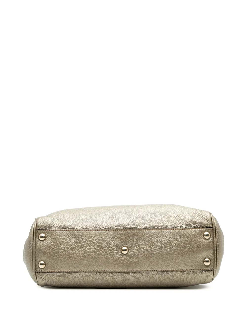 Pre-owned Gucci 2000-2015 Small Calfskin Bamboo Shopper Satchel In Gold