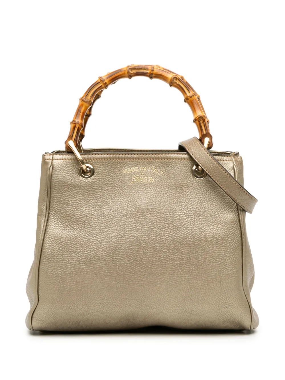Gucci Pre-Owned 2000-2015 スモール カーフスキン バンブー ショッパー サッチェルバッグ - ゴールドトーン
