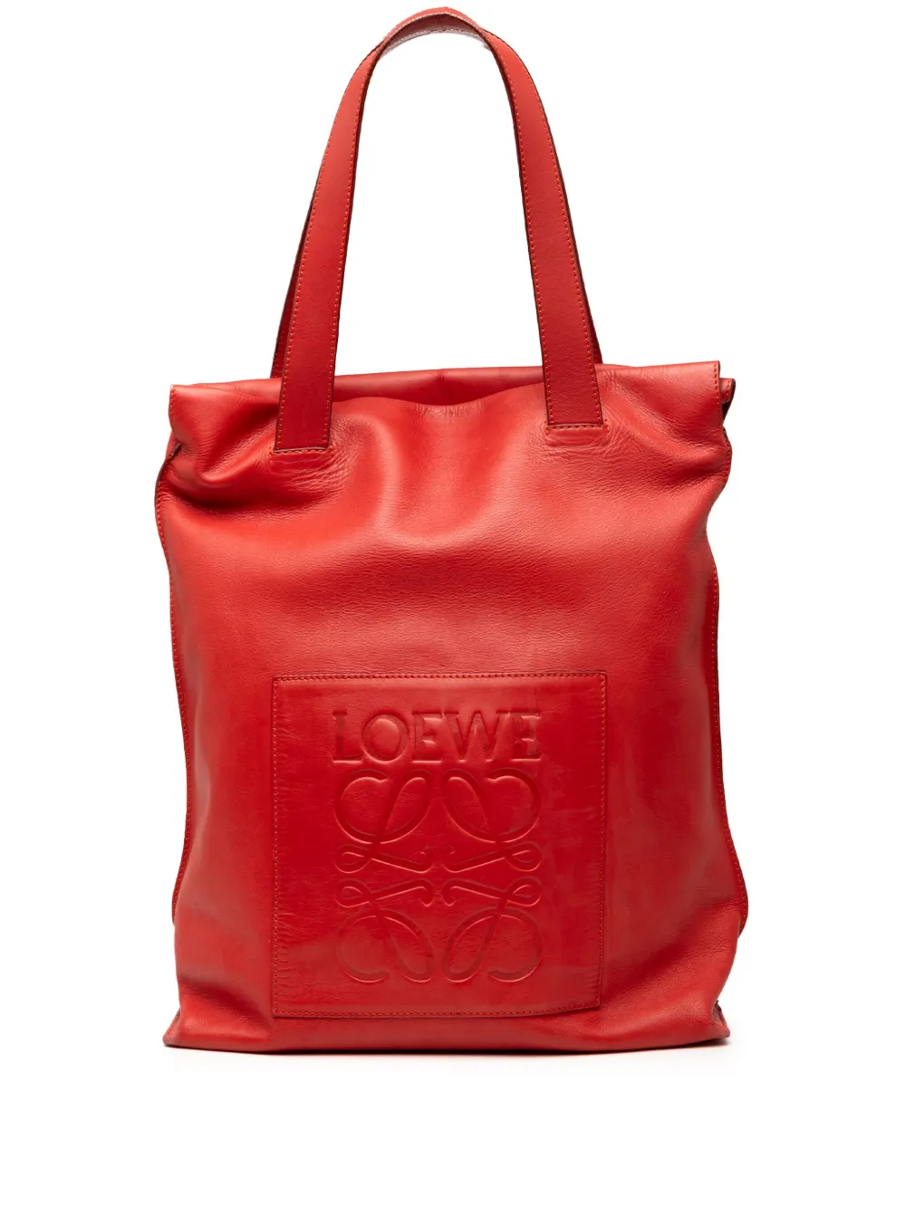 Loewe Pre-Owned 2010-2025 Leather Anagram Shopper tote bag - Rosso