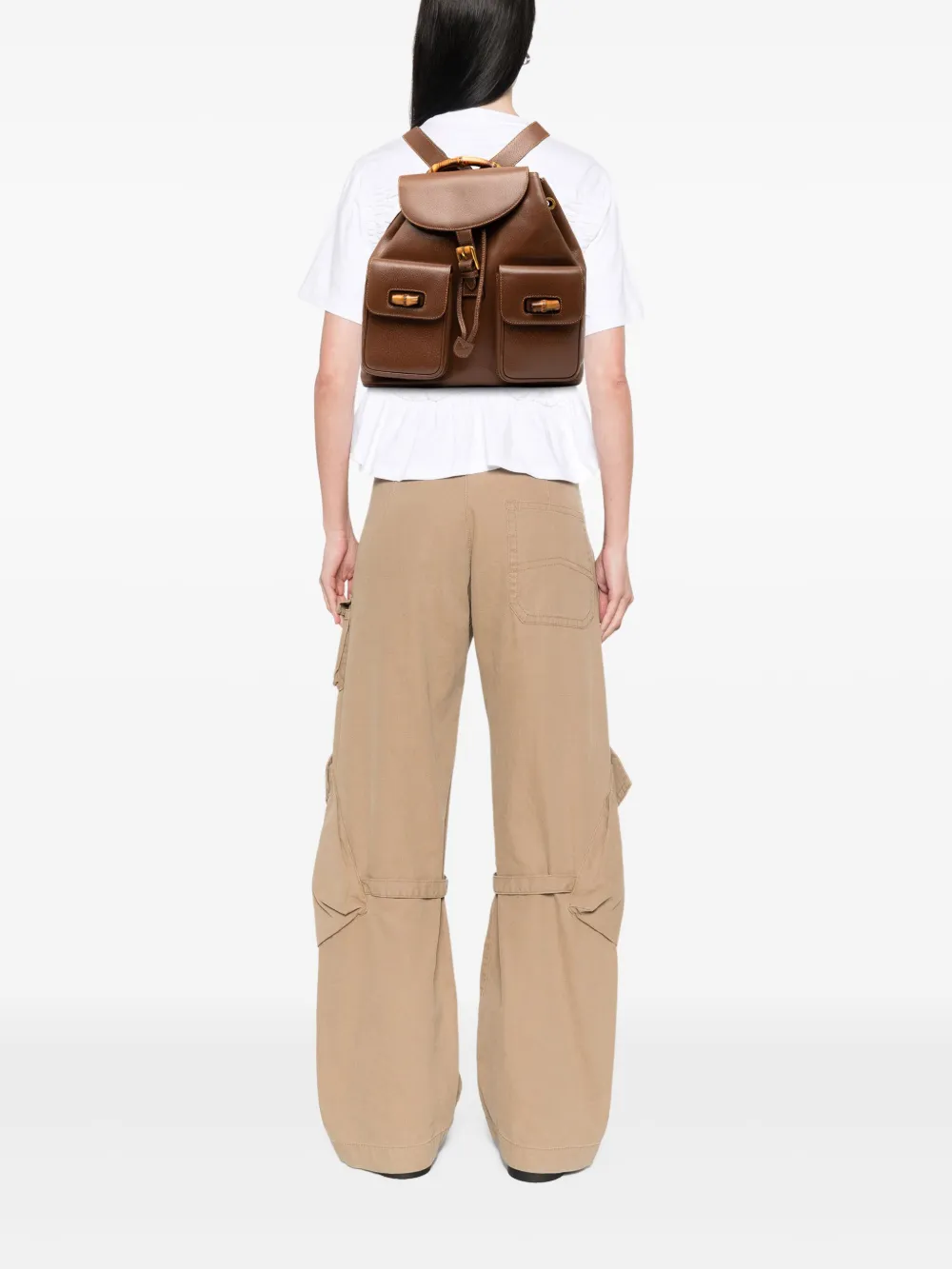 Gucci Pre-Owned 20th Century Calfskin Bamboo Drawstring backpack | Pre-Owned | Image 2