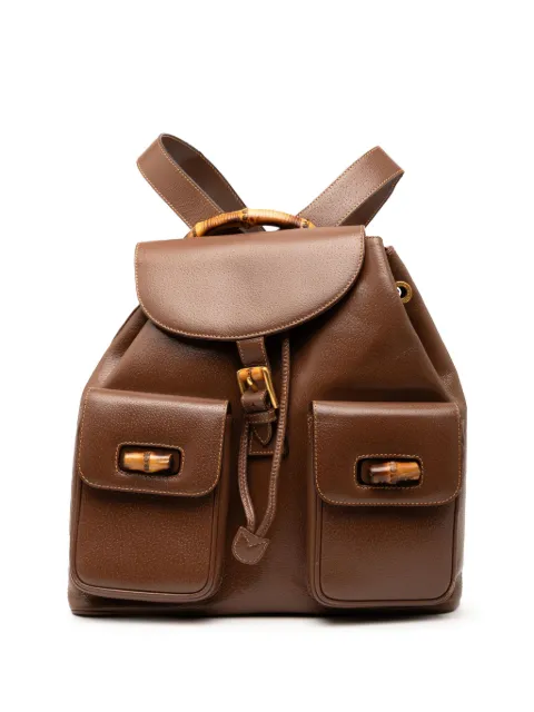 Gucci Pre-Owned 20th Century Calfskin Bamboo Drawstring backpack
