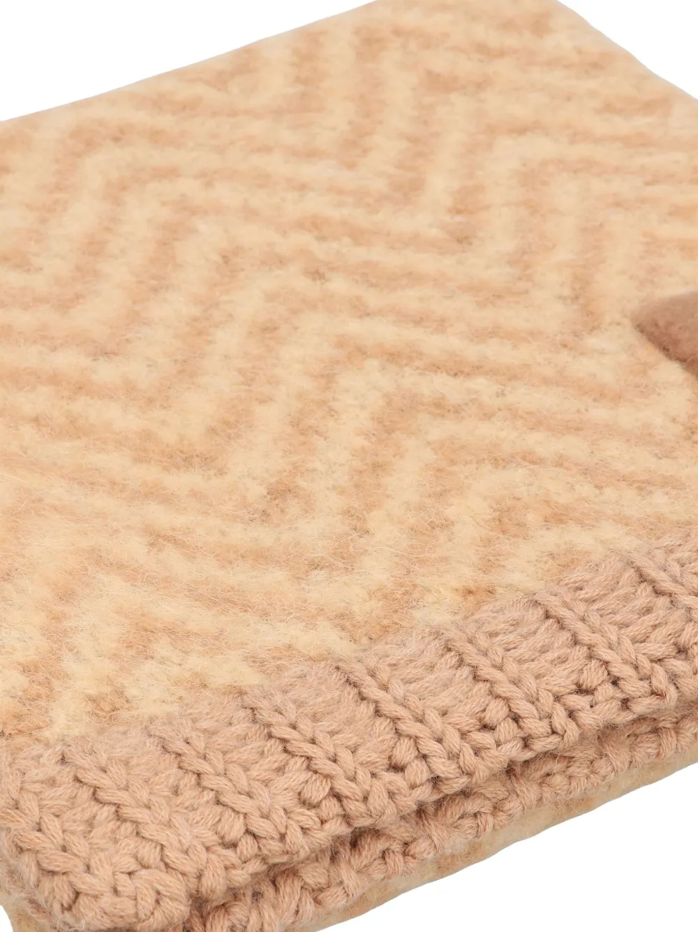 Fendi Brown Chevron Alpaca Scarf In Multi