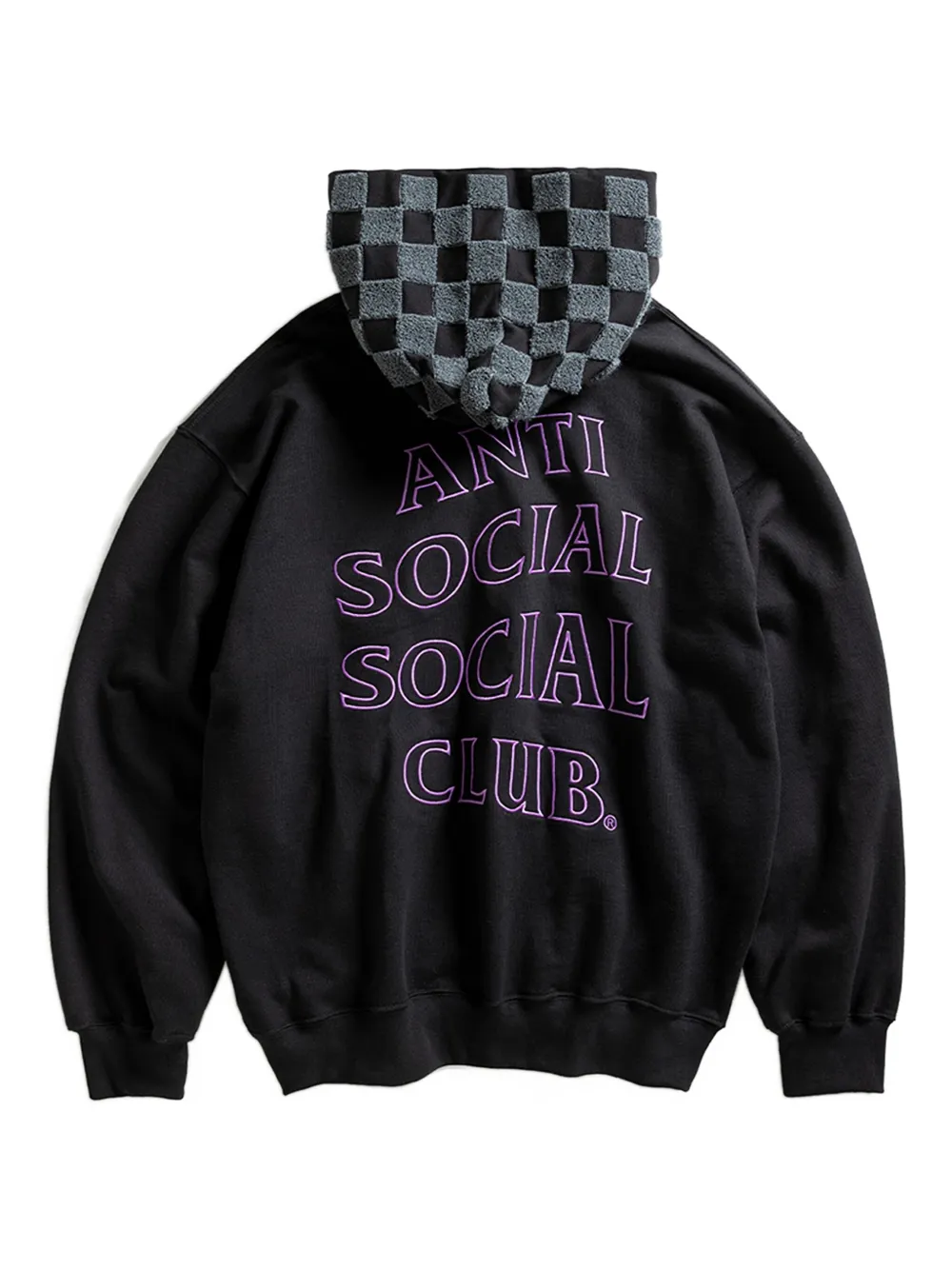 Anti Social Social Club Chenille Checkered Hoodie In Black