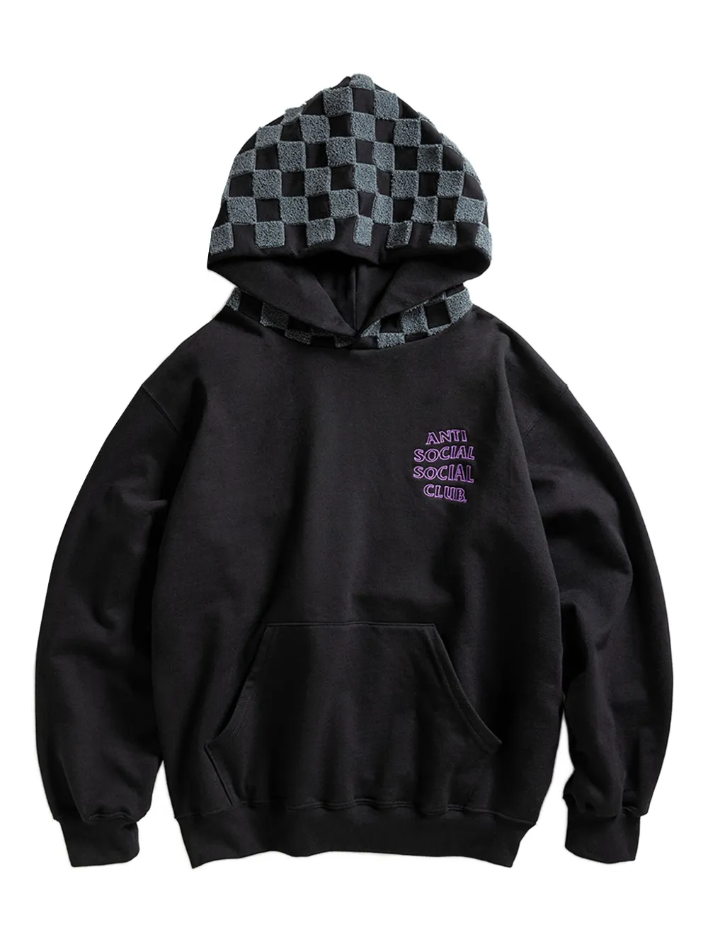 Anti Social Social Club Chenille Checkered Hoodie In Black