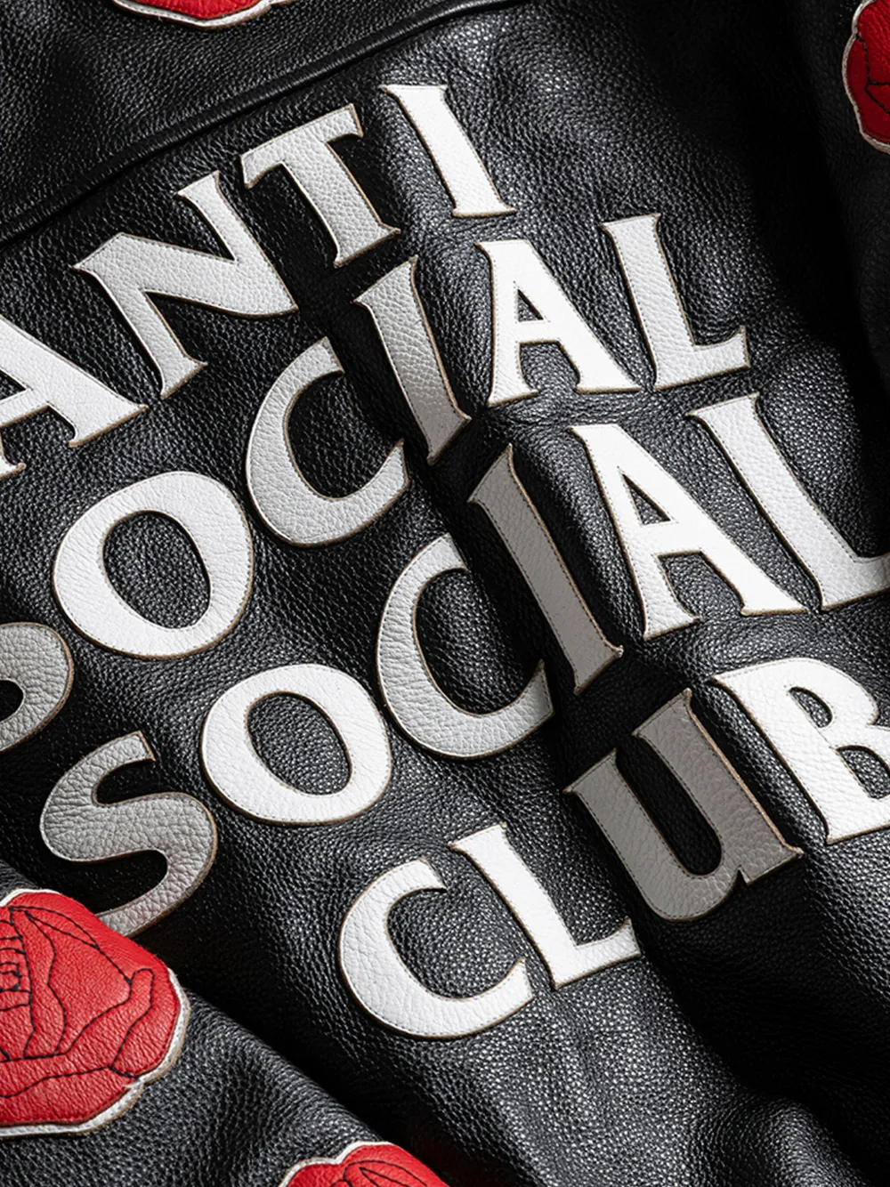 Anti Social Social Club Mens Black Petal To The Metal Relaxed-fit Leather Jacket In Black