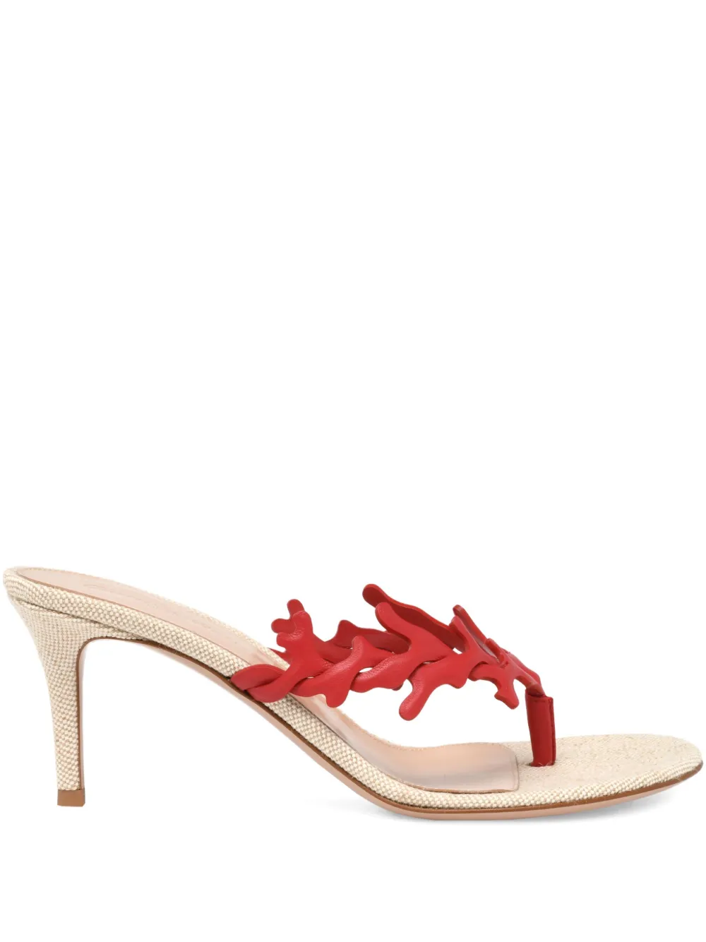 Gianvito Rossi 70 mm Ocean Thong sandalen met koraal-applicatie en hak Beige