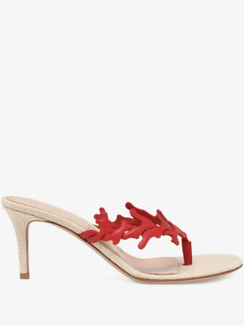 Gianvito Rossi 70mm Ocean Thong coral-appliqué heeled sandals