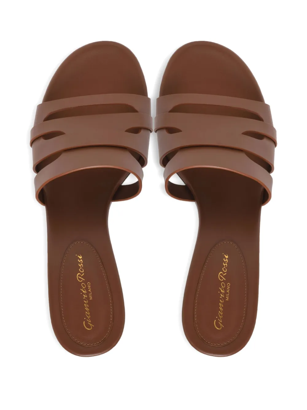 Gianvito Rossi 45 mm sandalen met hak en uitgesneden details Bruin