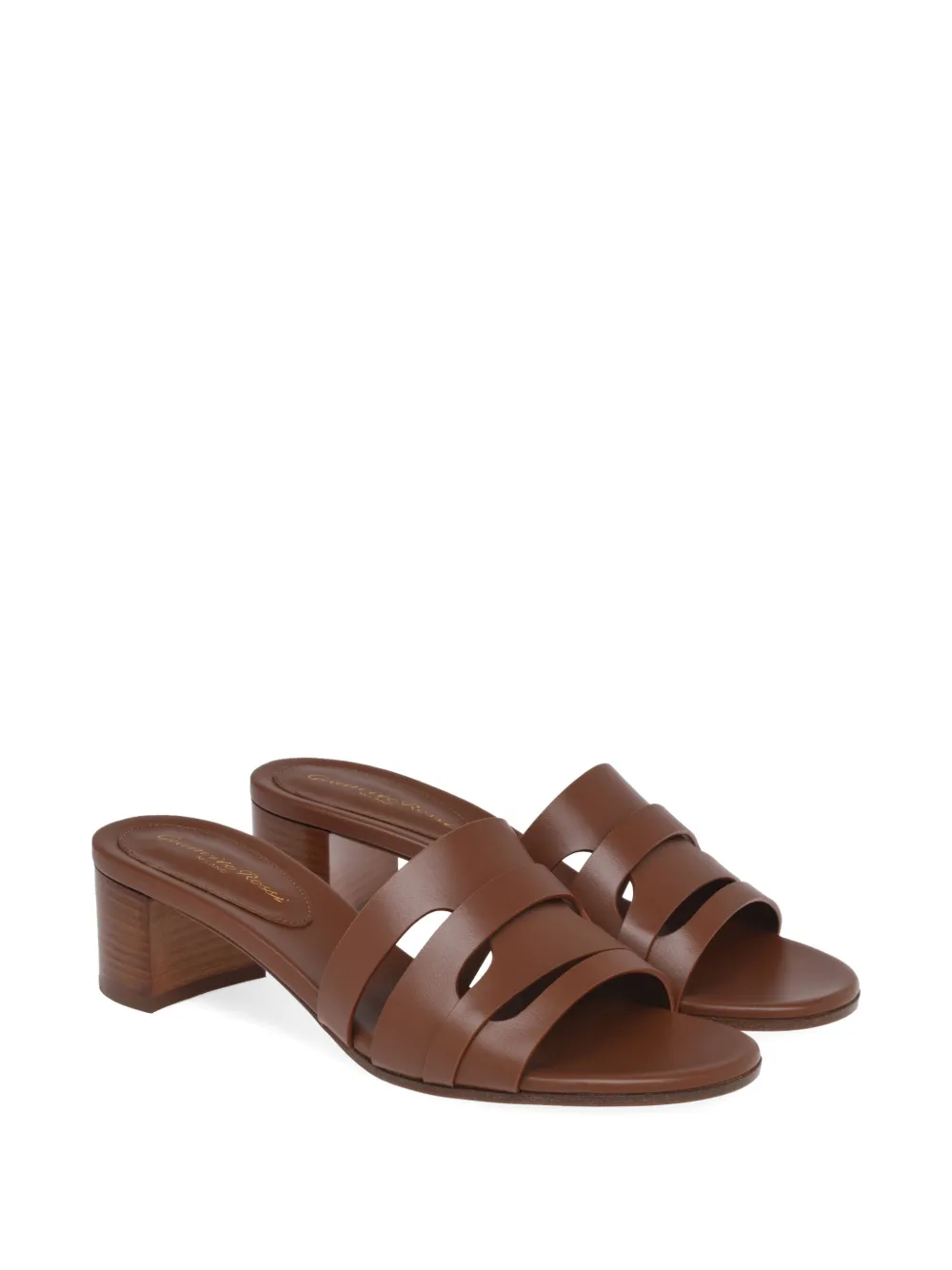 Gianvito Rossi 45 mm sandalen met hak en uitgesneden details Bruin