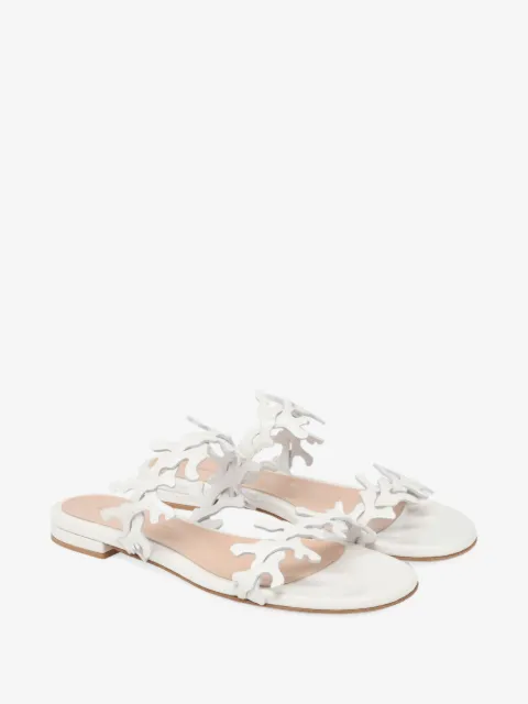 Gianvito Rossi 10mm Ocean coral-embellishments flat sandals